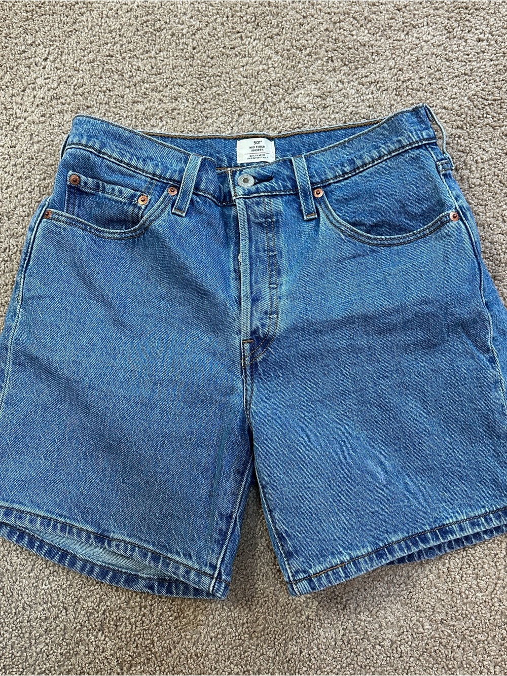 Levi’s 501 Mid Thigh Denim Shorts